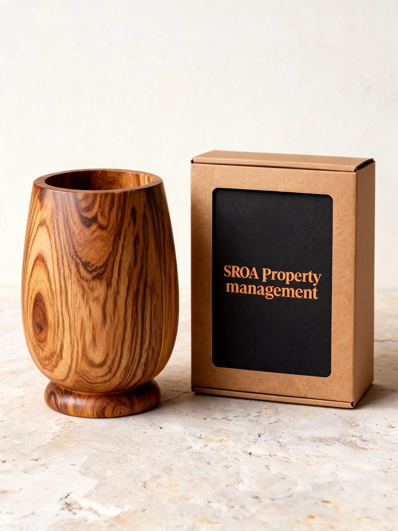Turned Olive Wood Utensil Holder